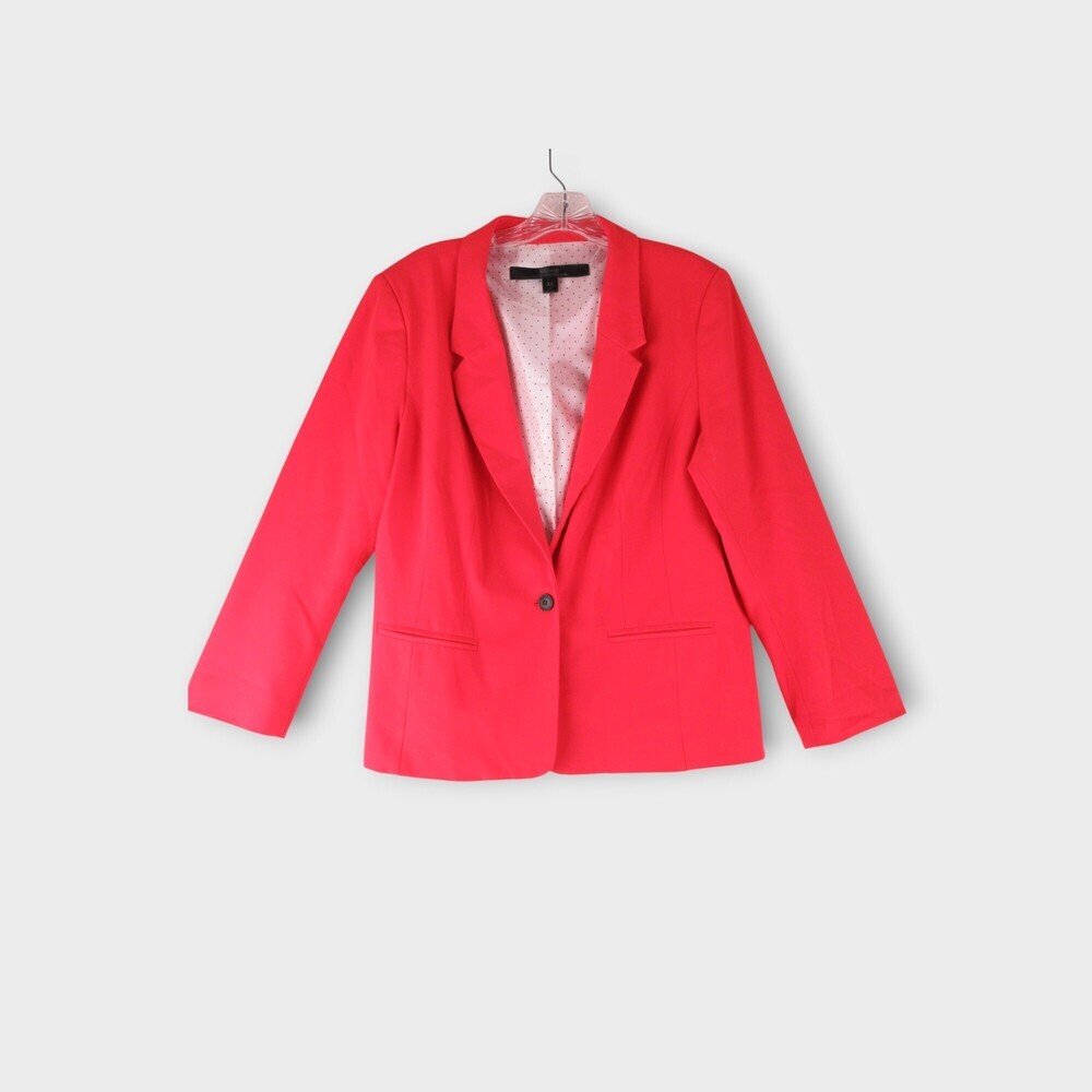 Kenzie Red Single‑Button Blazer with Polka Dot Lining Size XL